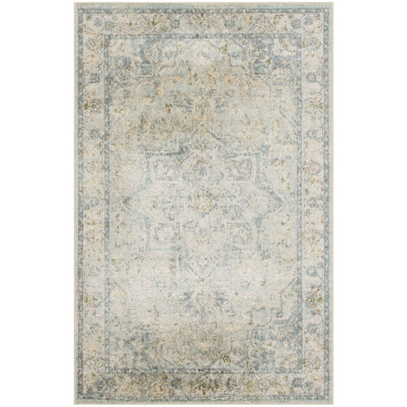 Nourison Astra Machine Washable 2'2" x 4' Light Blue Vintage Indoor Flatweave Rug