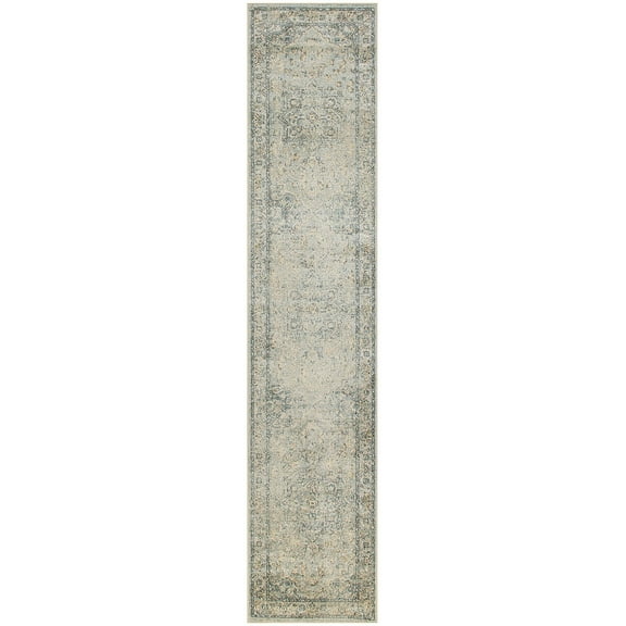 Nourison Astra Machine Washable Persian Light Blue 2'2" x 8' Area Rug (2x8)