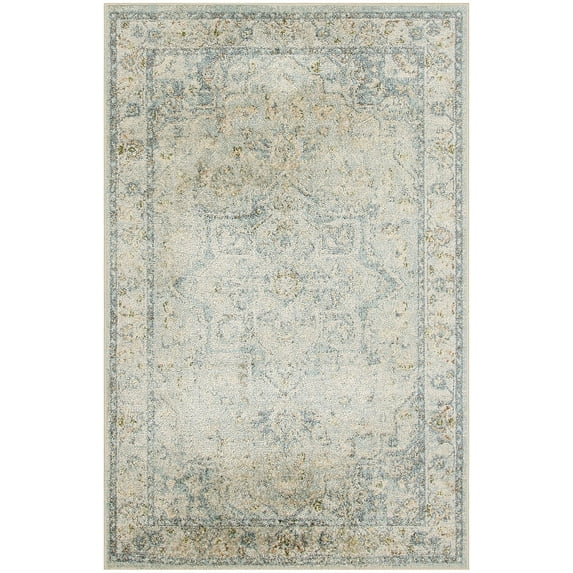 Nourison Astra Machine Washable Persian Light Blue 3'3" x 5' Area Rug (3x5)