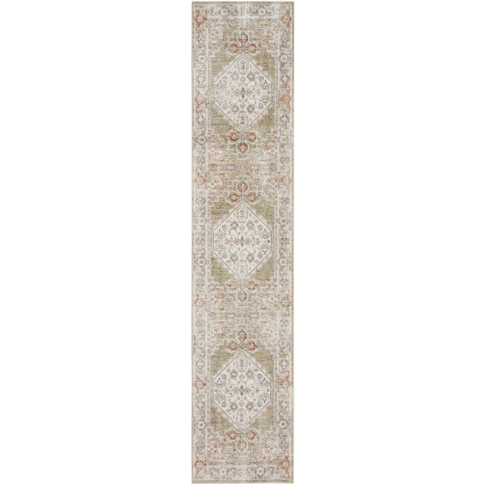 Astra Sage Multi 2'2" x 10' Vintage-Inspired Washable Rug