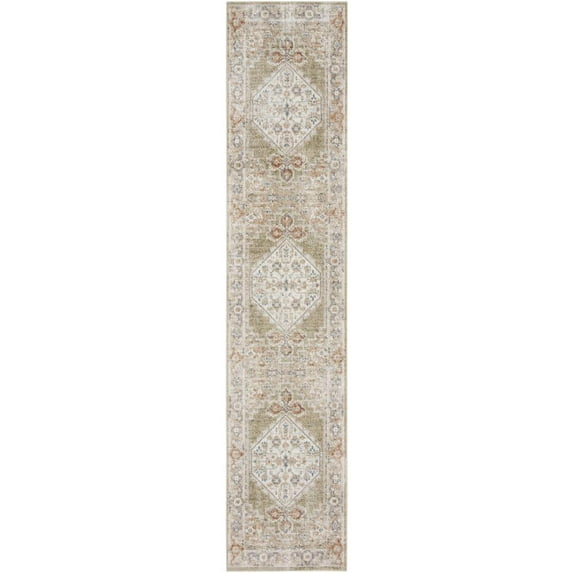 Nourison Astra Machine Washable Persian Sage Multi 2'2" x 10' Area Rug (2x10)