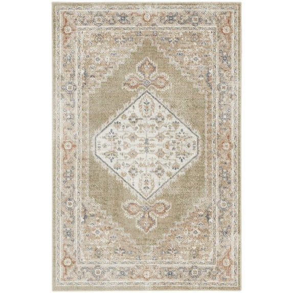 Nourison Astra Machine Washable Persian Sage Multi 3'3" x 5' Area Rug (3x5)