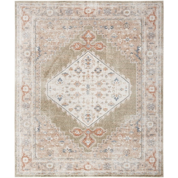 Nourison Astra Machine Washable 7'10" x 10' Sage Multi Vintage Indoor Flatweave Rug