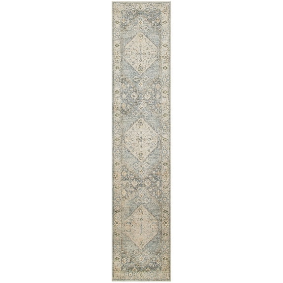 Nourison Astra Machine Washable Persian Silver Blue 2'2" x 10' Area Rug (2x10)
