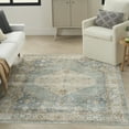 thumbnail image 1 of Nourison Astra Machine Washable Persian Silver Blue 4' x 6' Area Rug, (4x6), 1 of 9