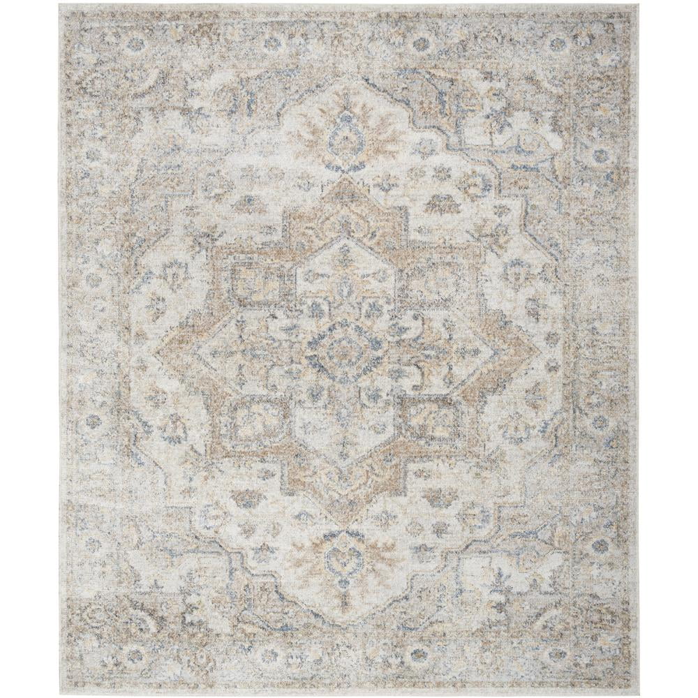 Nourison Astra 9'x12' Persian Silver Grey Area Rug, Vintage-Inspired ...