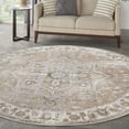 thumbnail image 1 of Nourison Astra Machine Washable Vintage Beige 5'3" x Round Area Rug (5 Round), 1 of 9