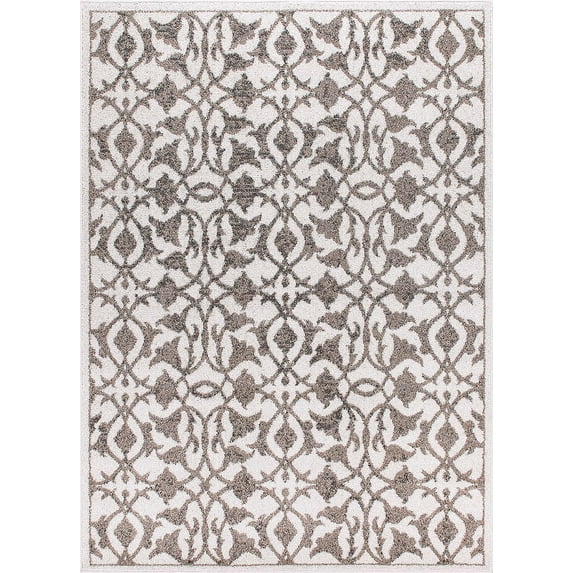 Nourison Atash Ivory Area Rug ATA02 5'3" x 7'3"