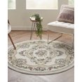 thumbnail image 1 of Nourison Aubusson ABS1 Indoor only Area Rug - Ivory 5'3" x round, 1 of 8
