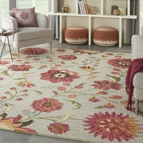 Nourison Bahari Modern Floral Grey/Multi 8' x 10' Area Rug, (8' x 10')