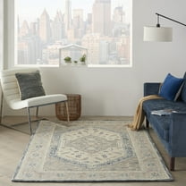 Nourison Bahari Transitional Persian Grey 5' x 7' Area Rug, (5' x 7')