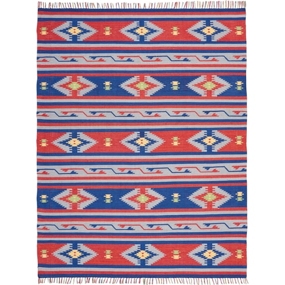 Nourison Baja BAJ03 Blue/Red/Gray Indoor Area Rug - 8' x 10'
