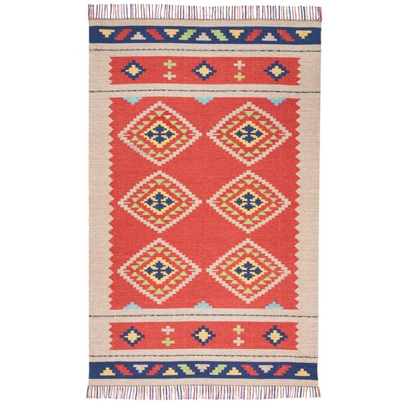 Nourison Baja Tribal Red/Beige 6'6" x 9'6" Area Rug, (7x10)