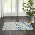 thumbnail image 1 of Nourison Bliss Modern Botanical Ivory/Blue 2' x 4' Area Rug, (2' x 4'), 1 of 6