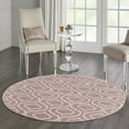 thumbnail image 1 of Nourison Bliss Transitional Moroccan Pink 5'3" x Round Area Rug, (5' Round), 1 of 6