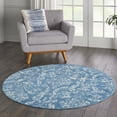 thumbnail image 1 of Nourison Bliss Vintage Farmhouse Blue 5'3" x Round Area Rug, (5' Round), 1 of 6