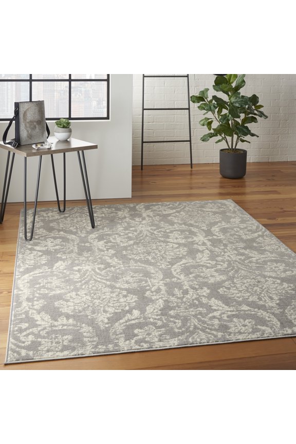 Bliss Vintage Farmhouse Grey 5'3" x 7'3" Area Rug, (5' x 7')