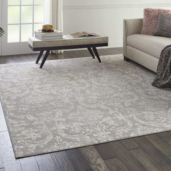 Nourison Bliss Vintage Farmhouse Grey 7'10" x 9'10" Area Rug, (8' x 10')