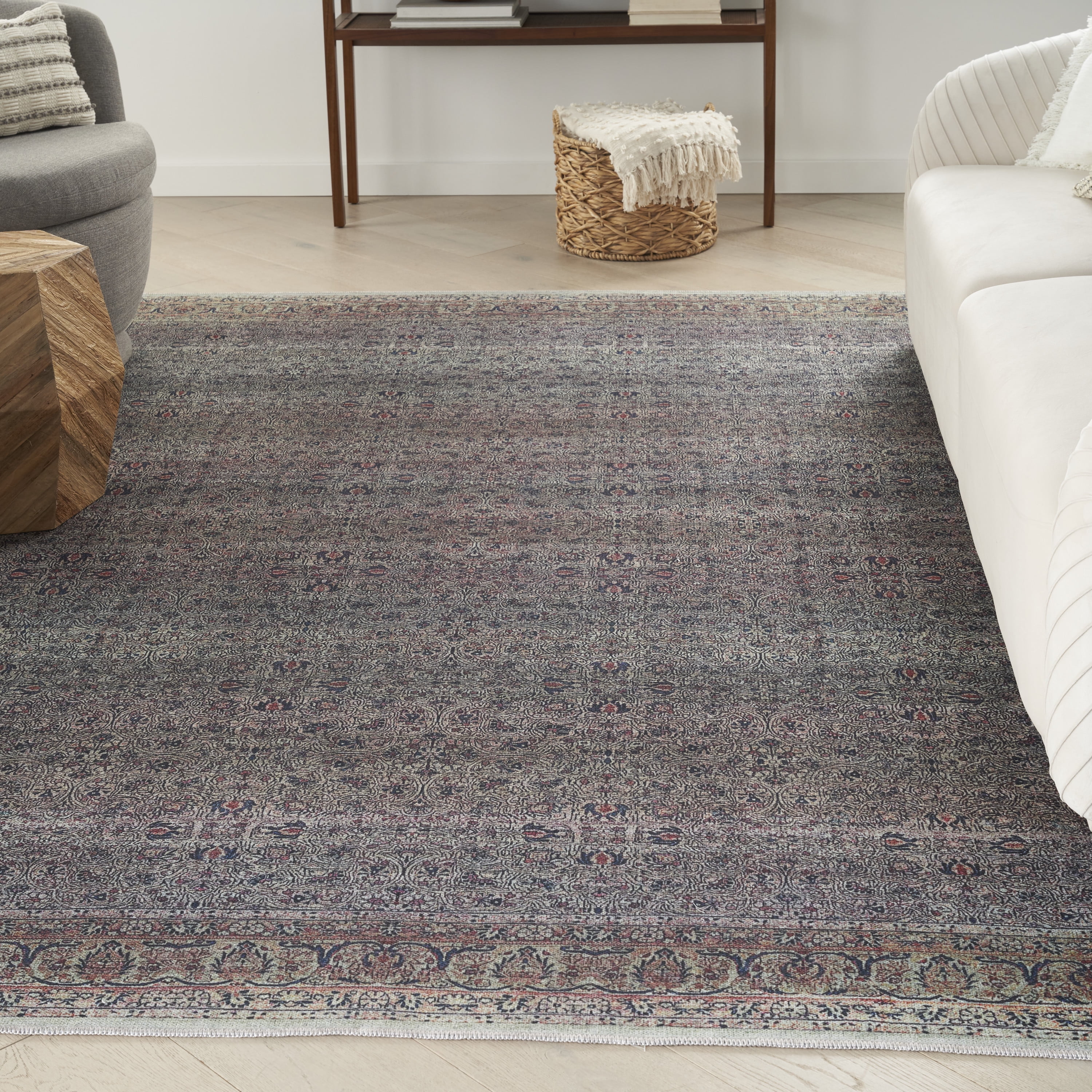Emerald Vintage Flatwoven 5' x 7' Synthetic Easy Care Rug