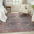 thumbnail image 1 of Nourison Brilliance Machine Washable 5'3" x 7'3" Navy/Brick Vintage Indoor Rug, 1 of 10