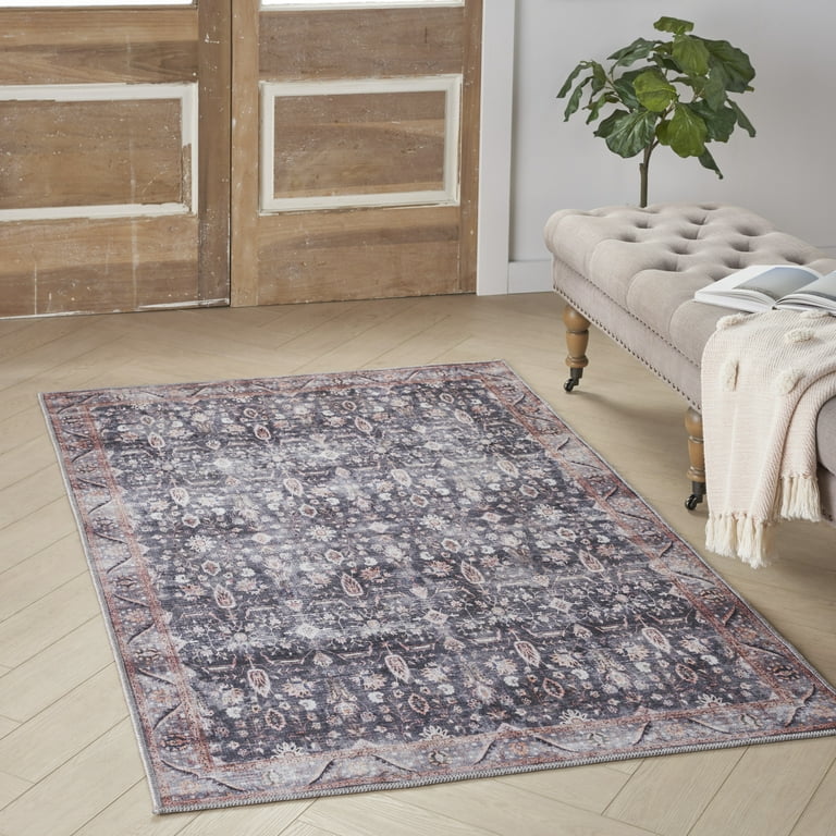 4’ X 6’ Gray And Navy Boho Chic Area Rug 4’ X 6’ Gray And Navy Boho Chic Area Rug