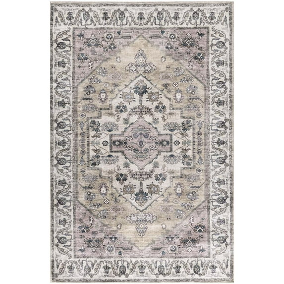 Nourison Brilliance Machine Washable Persian Beige Multicolor 4' x 6' Area Rug (4x6)
