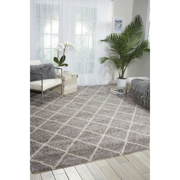 Nourison Brisbane Trellis Ash 8'2" x 10' Area Rug, (8x10)