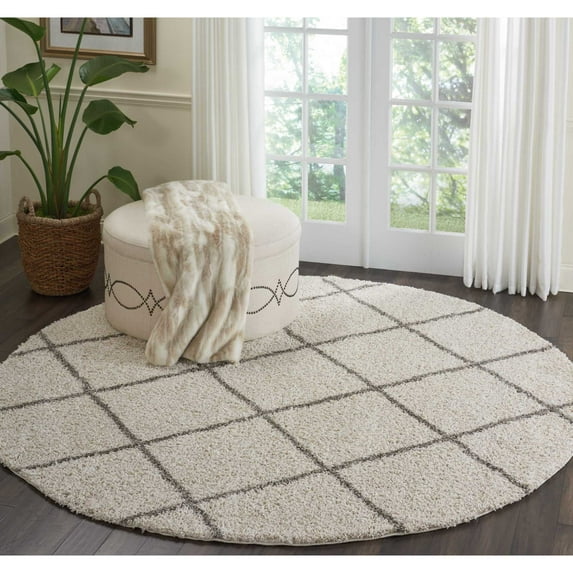 Nourison Brisbane Trellis Cream 8'2" x ROUND Area Rug, (8 Round)
