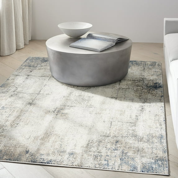 Nourison CK022 Infinity Abstract Ivory/Grey 6' x 9' Area Rug (6x9)