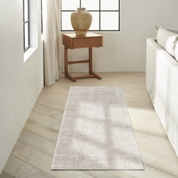 Nourison CK024 Irradiant Abstract Silver 2'3" x 7'6" Area Rug (2x8)
