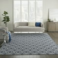 thumbnail image 1 of Nourison Calabas Indoor/Outdoor Modern Trellis Slate/Light Blue 7'10" x 10'6" Area Rug, (8' x 11'), 1 of 10
