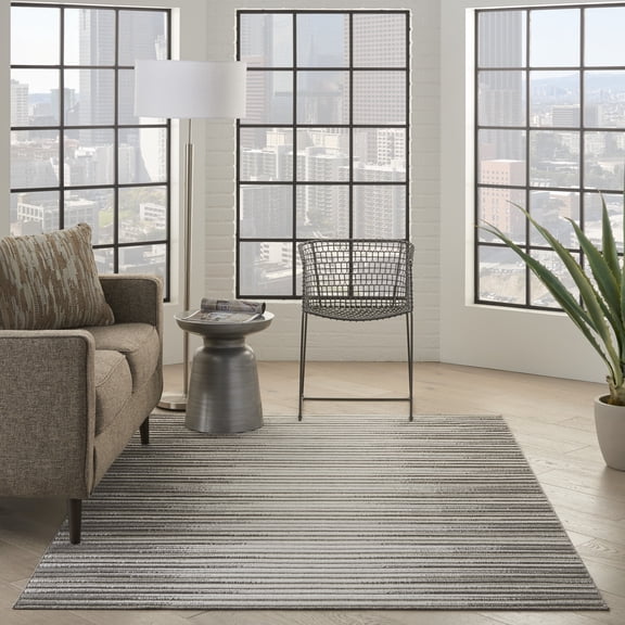 Nourison Calobra Beach Lt Grey 4' x 6' Area Rug, (4x6)