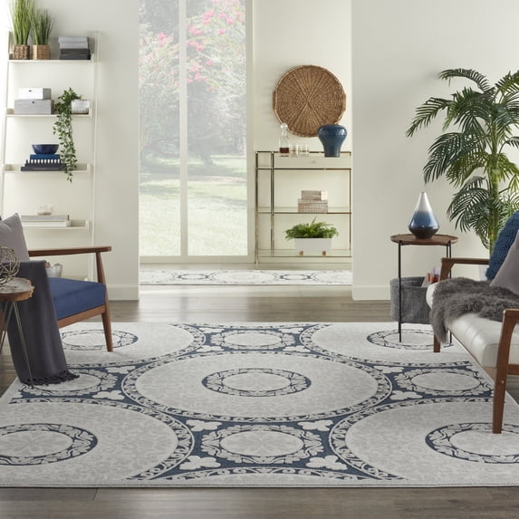 Nourison Calobra Modern Blue 8'10" x 11'10" Area Rug, (9x12)