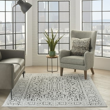 Nourison Calobra Modern Dark Grey 4' x 6' Area Rug, (4x6)