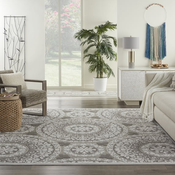 Nourison Calobra Modern Taupe 8'10" x 11'10" Area Rug, (9x12)