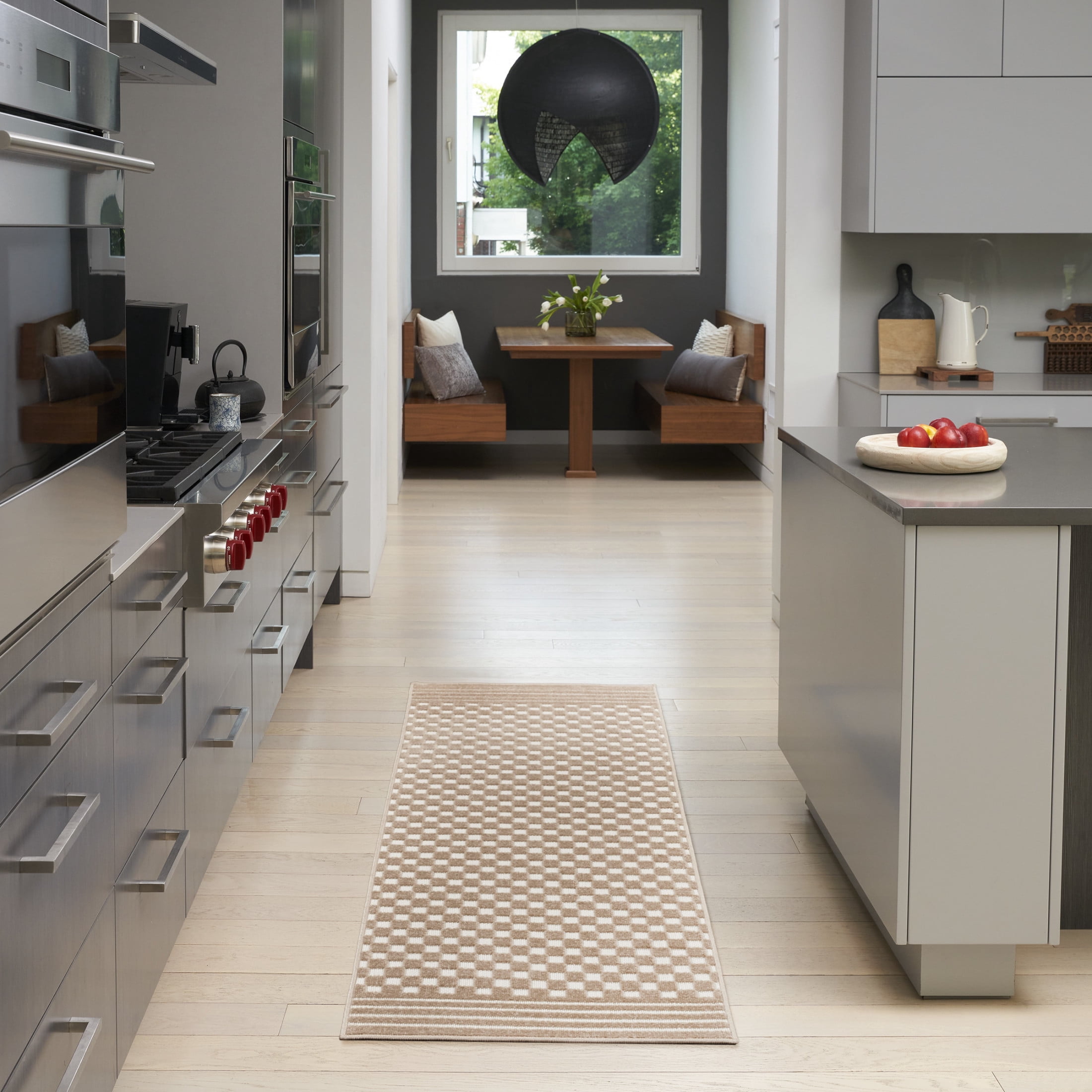 Nourison Care Free 2' x 6' Brown Modern Indoor Rug