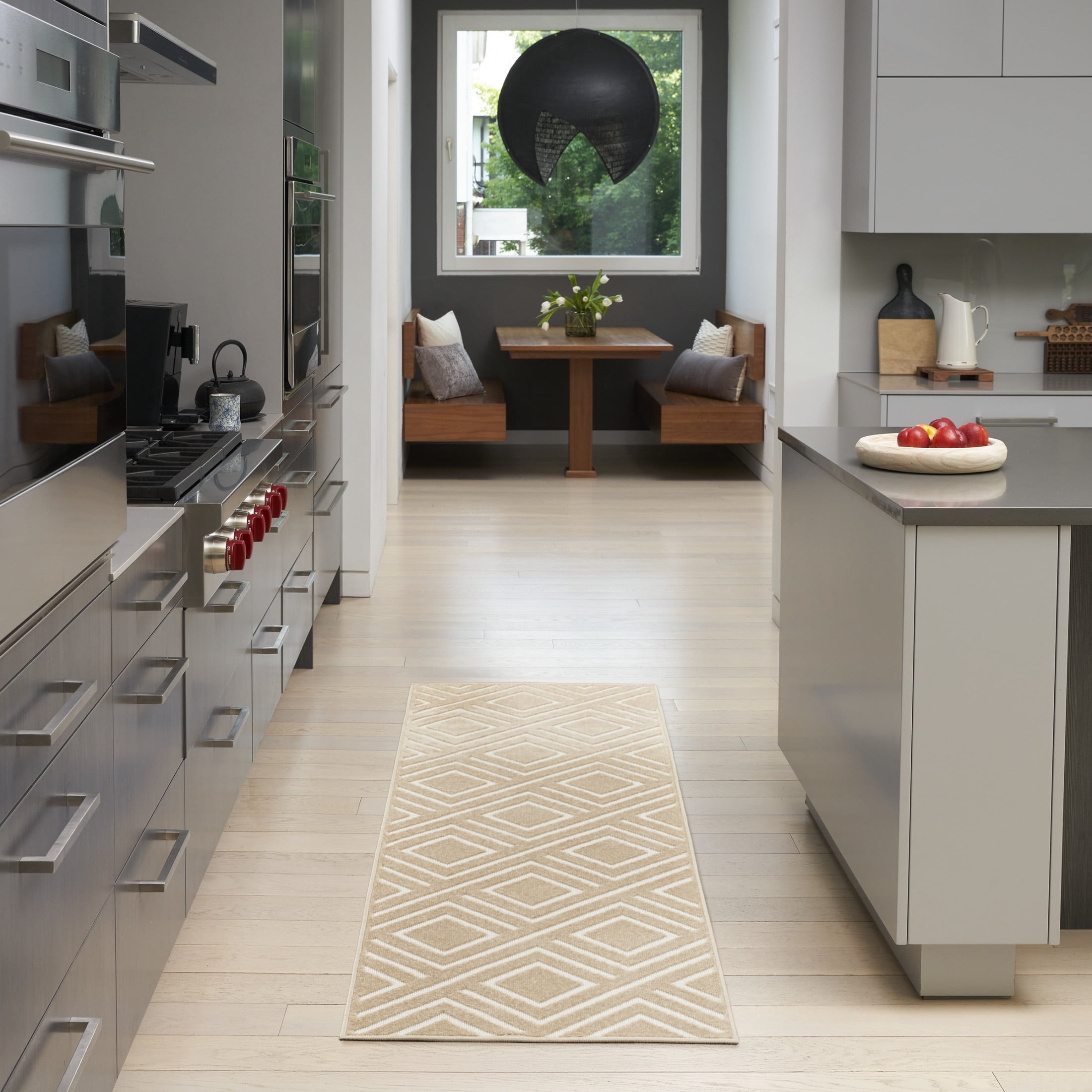 Nourison Care Free 2' x 6' Taupe Modern Indoor Rug