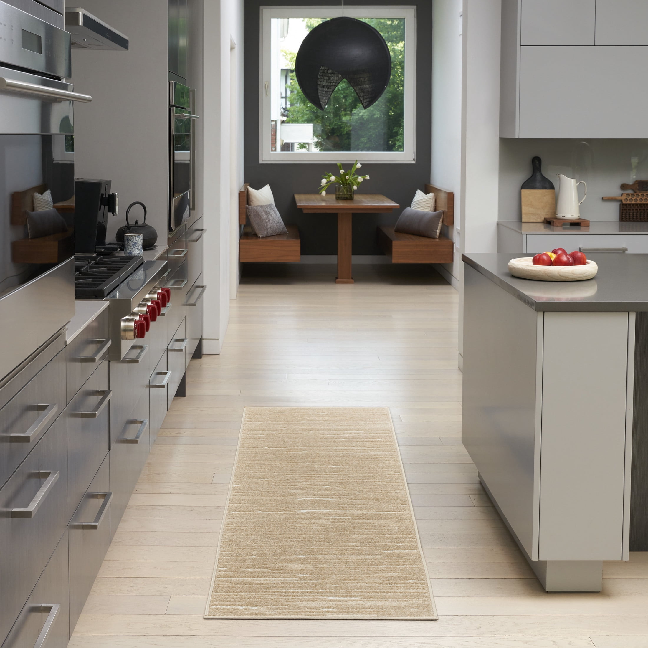 Nourison Care Free 2' x 6' Taupe Modern Indoor Rug