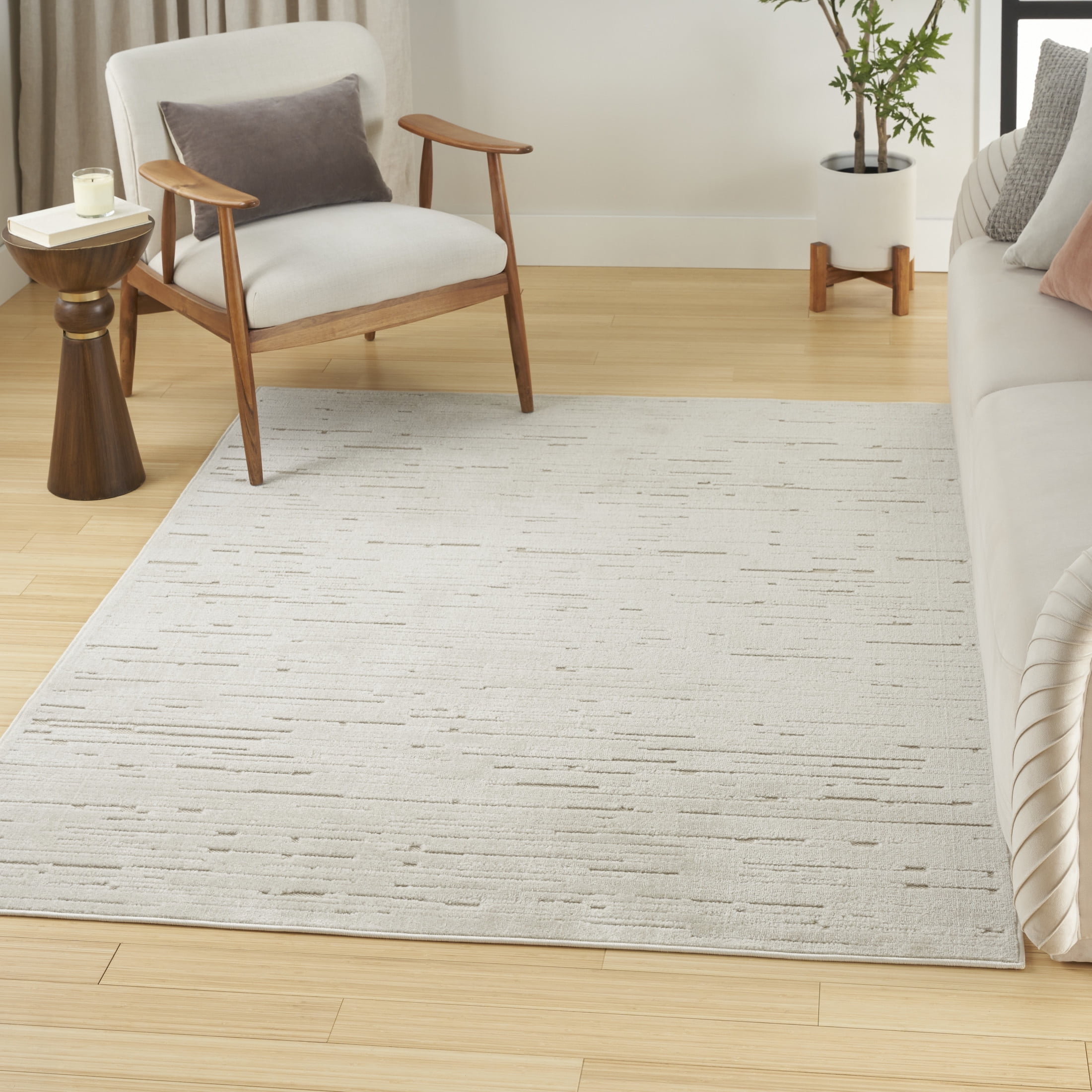 Nourison Care Free 5'3" x 7' Beige Modern Indoor Rug