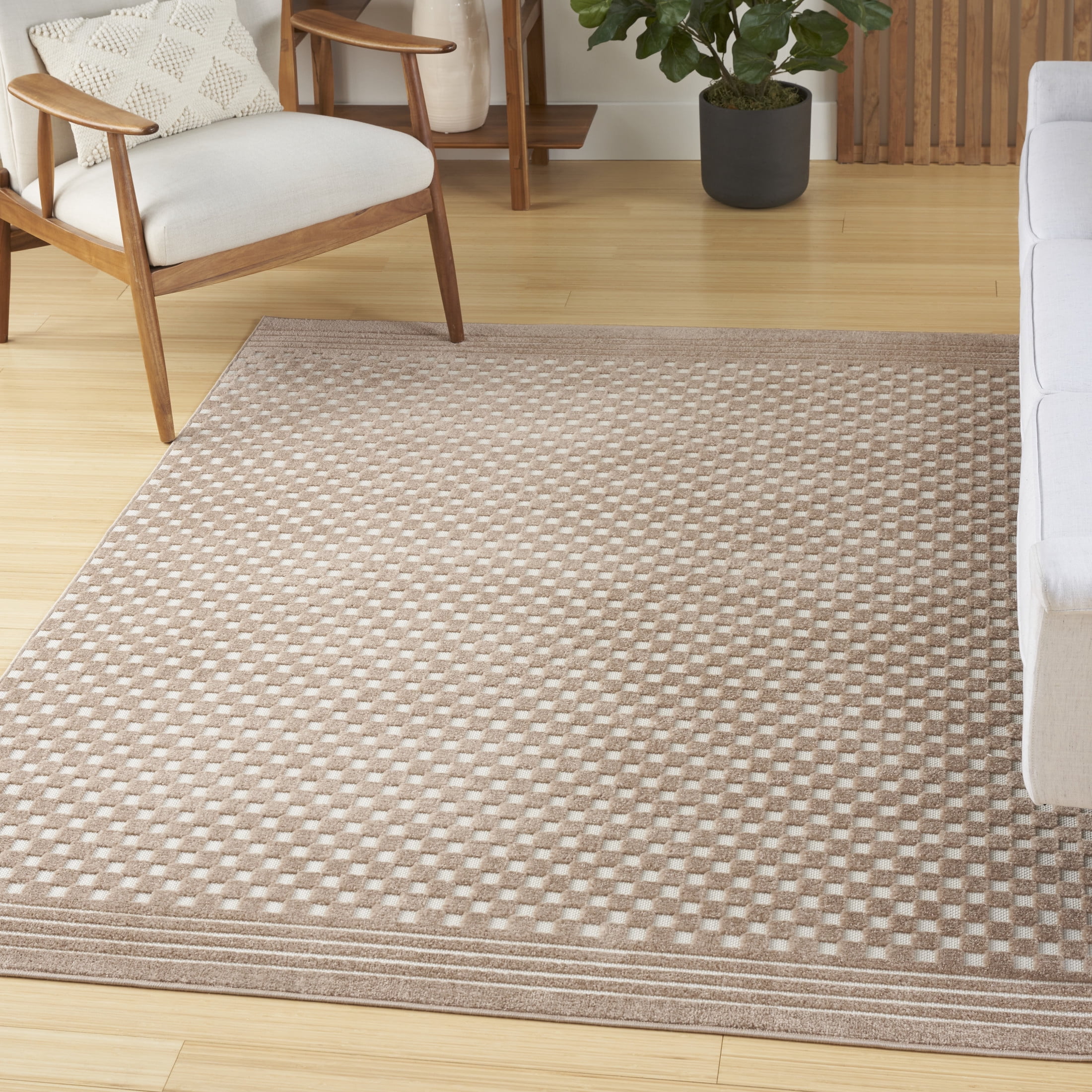 Nourison Care Free 5'3" x 7' Brown Modern Indoor Rug