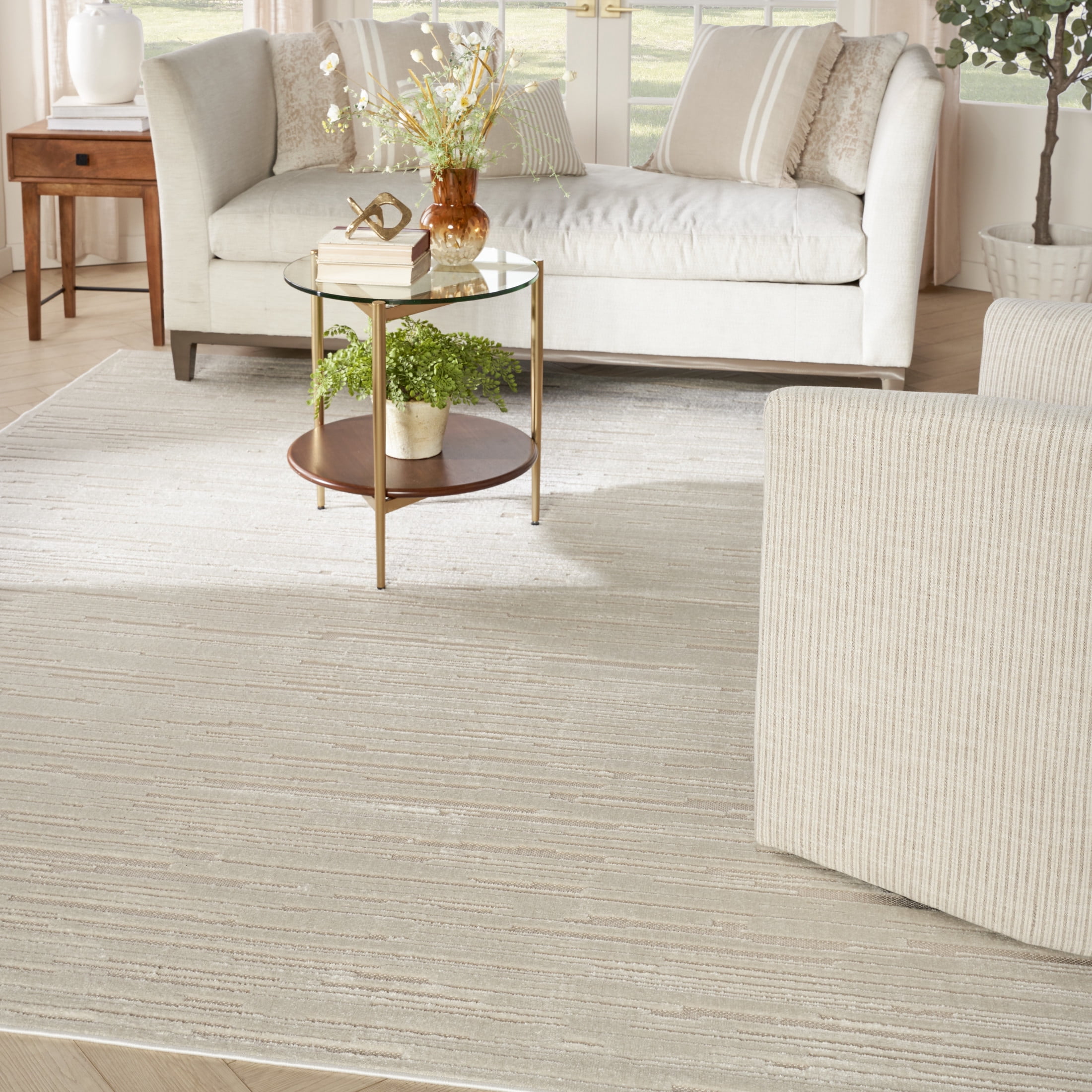 Nourison Care Free 7'10" x 9'10" Beige Modern Indoor Rug