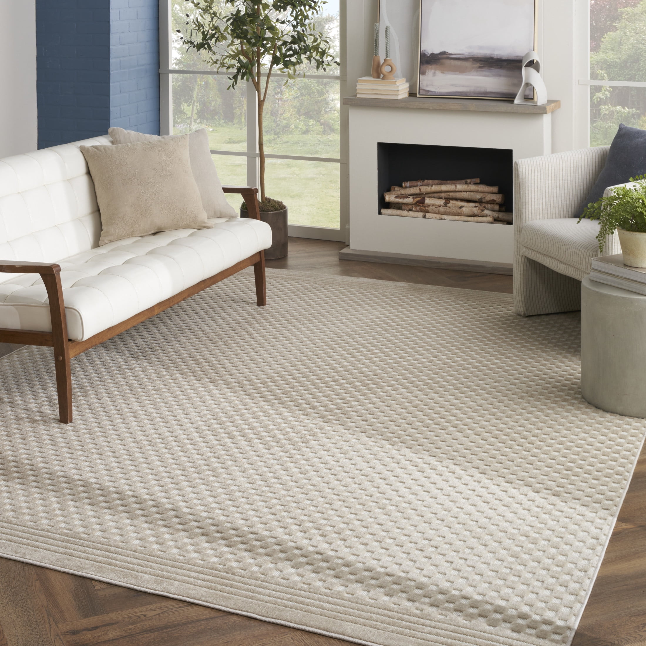 Nourison Care Free 7'10" x 9'10" Beige Modern Indoor Rug