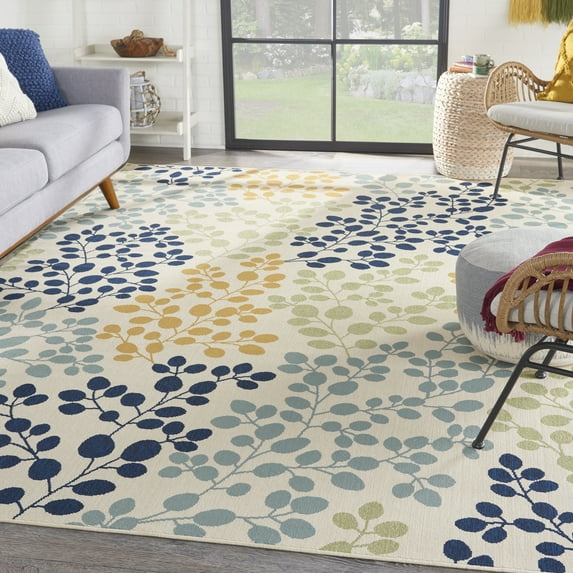 Nourison Caribbean Indoor/Outdoor Ivory 7'10" x 10'6" Area Rug, (8x11)