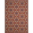 thumbnail image 1 of Nourison Caribbean Indoor/Outdoor Retro Floral Rust 5'3" x 7'5" Area Rug, (5' x 8'), 1 of 4