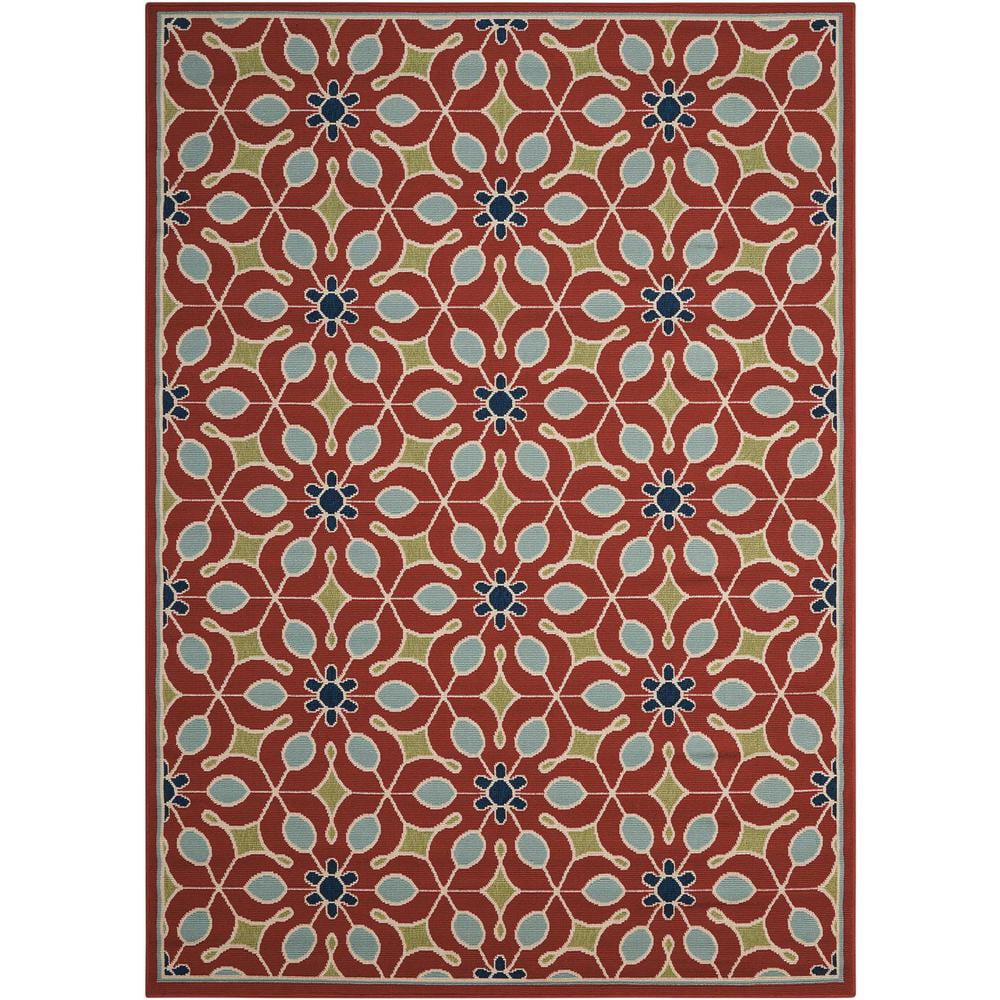Nourison Caribbean Indoor/Outdoor Rust 7'10" x 10'6" Area Rug, (8x11)