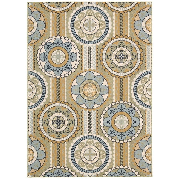 Nourison Caribbean Indoor/Outdoor Yellow 9'3" x 12'9" Area Rug, (9x13)