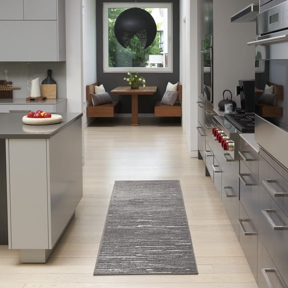 Nourison Casual 2' x 6' Grey Modern Indoor Rug