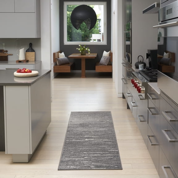 Nourison Casual 2' x 6' Grey Modern Indoor Rug