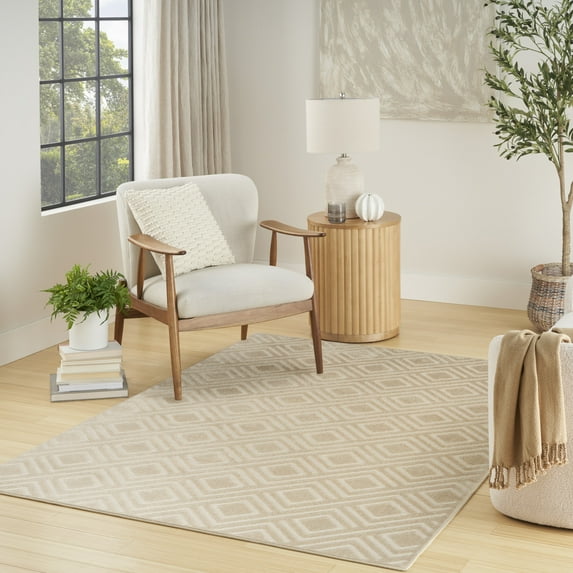 Nourison Casual 3'11" x 5'11" Beige Modern Indoor Rug