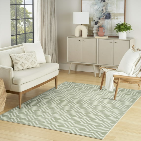 Nourison Casual 3'11" x 5'11" Green Modern Indoor Rug